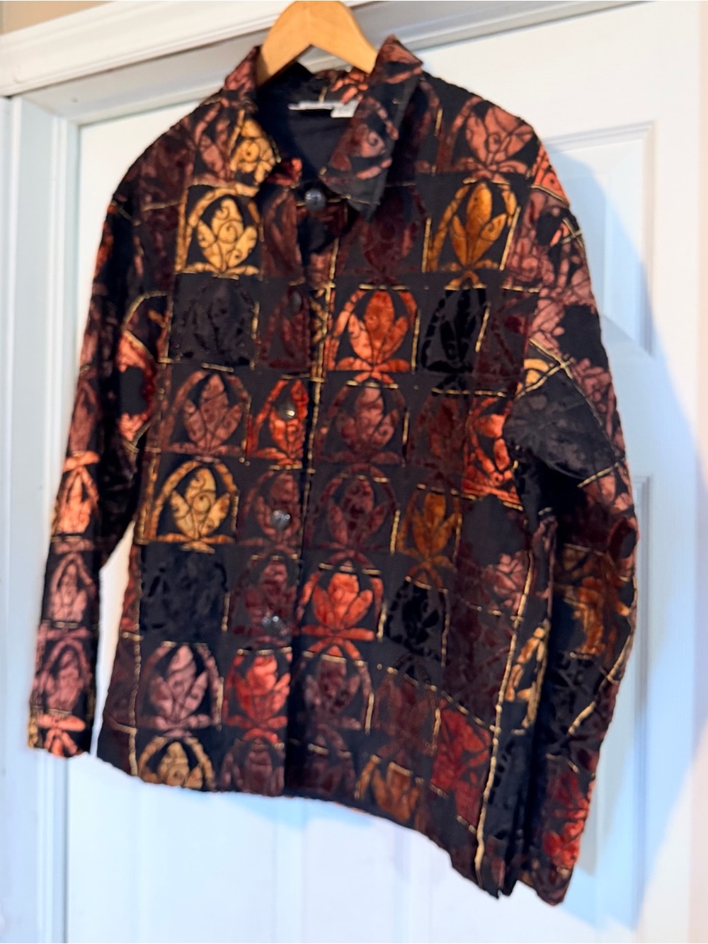 Women's Quilted Jacket - Red Multi - Picture 3 of 11